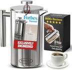 SterlingPro Stainless Steel French Press Coffee Maker 1.5 L (51 oz) Mirror – Double Walled Insulated Large Coffee Press, Durable Design Keeps Drinks Hot, Easy to Use and Clean for Rich Flavor Brewing