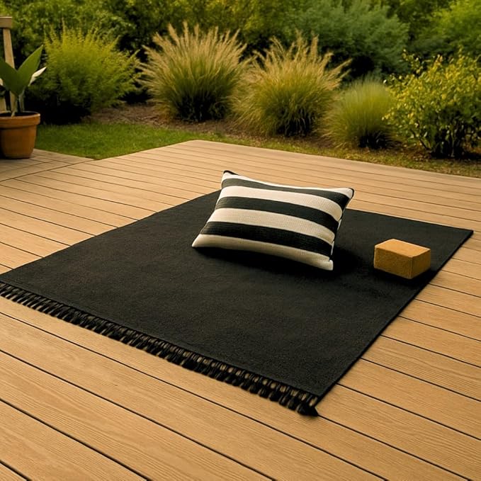 Open Road Goods Solid Color Mexican Yoga Blanket – Large Handwoven Throw for Yoga, Beach, Camping or Home – Soft and Durable Cotton Blend