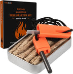 Fire Starter Kit – Lightweight Waterproof Magnesium Ferro Rod with Tinder for Camping, Hiking, Survival – Gift for Men