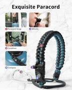 Trebo Water Bottle Insulation 87 oz, Vacuum Stainless Steel Water Jug (Keep Cold for 48 Hrs), LeakProof & Non-BPA, Water Flask with Paracord Handle & Straw Spout Lids, Indigo/Black