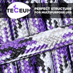 TECEUM 5/32" Paracord Rope 1000 – 1000ft / 200ft / 100ft / 50ft – Tactical Parachute Cord 4mm – 45+ Colors – Nylon String for Survival & Camping Gear – Stripe Cord for Survival – Utility Rope