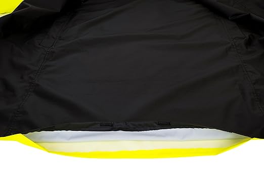 Portwest UH447 Waterproof Reversible Raincoat Hi Vis Reflective Long Safety Rain Jacket Yellow/Black, Small