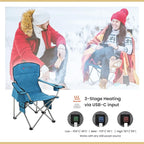 ARROWHEAD OUTDOOR 2-Pack Heated Folding Camping Chair with Cooler, 3 Heat Settings, Cup & Wine Glass Holder, Carrying Bag, Battery NOT Included, Supports up to 330lbs