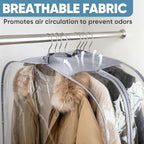 BALEINE 60'' Clear Garment Bags, 10.5'' Wide PEVA Suit Bag for Closet Clothes Dresses Suit Coats Storage (Clear, 6PK)