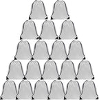 GoodtoU Drawstring Backpack Bulk, 20 Pcs Draw String Bags Cinch Bag Gym Sackpack for Women & Men, White