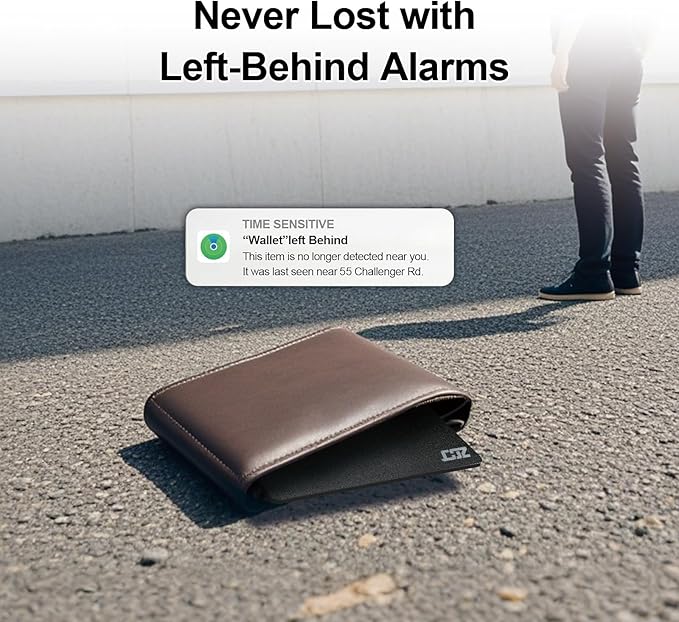 Wallet Tracker Card, Compatible with Find My App(iOS Only), for Luggage Tag, Purse, Passport,Key,IP67 Waterproof,Slim Smart Bluetooth Tracking Tag with Key Chain Hole (Recharge Version -1 Pack)