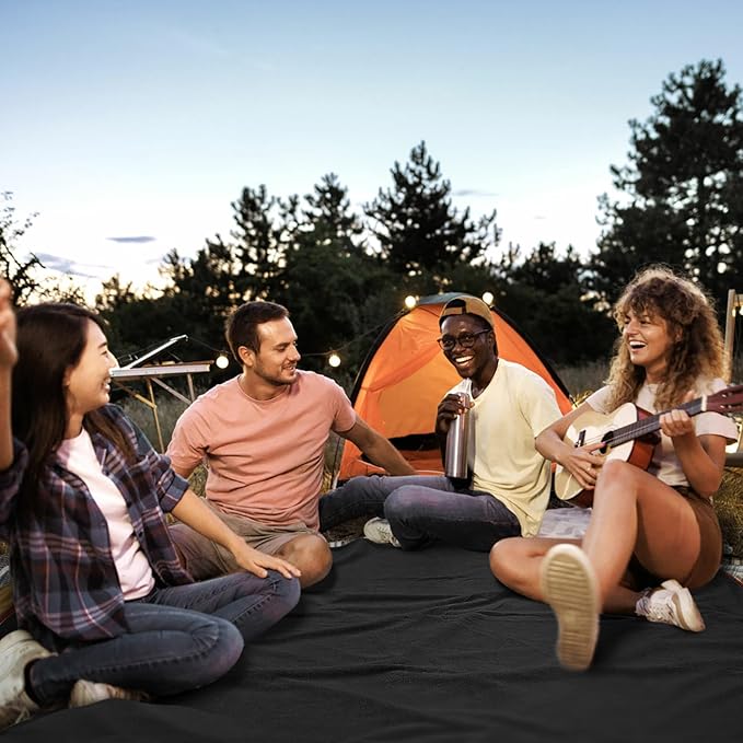 Fleece Waterproof Outdoor Blanket - Windproof Stadium Blanket for Camping, Picnics, and Sports Stay Dry and Comfortable 80"x 58"(Red)