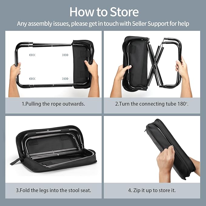 Camping Stool, Portable Folding Stool, Aluminum Ultralight Backpacking Stool Suitable for Outdoor Gardening and Beach Hiking Fishing (Blue, 13.5 High)