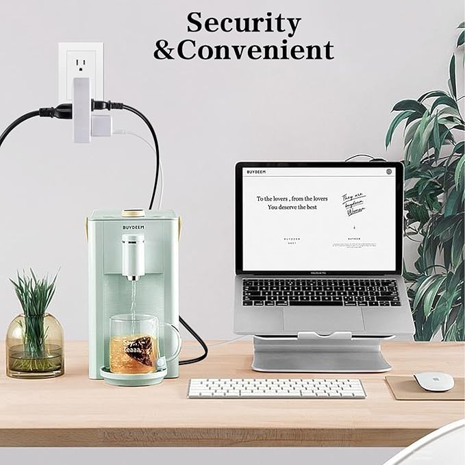 3 Outlet Wall Adapter, UL Listed 1875W/15Amps 3-Prong Grounded Vertical Outlet to The Side, Wall Plug Side Access Adapter, 3 Way Power Splitter Outlet Extender Tap, White (1 Pack)