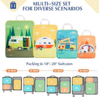 Gonex Compression Packing Cubes, 4pcs Expandable Storage Travel Luggage Bags Organizers, Travel Cubes for Suitcase Carry On (RV)