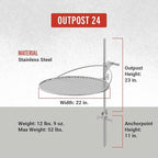 Outpost Grill 24 - Standalone Campfire Grate - Breeo X Series Accessory - Stainless Steel, Durable, USA Made - Campfire Grill Grate - Camping Cooking Rack with Carrying Bag - Fire Pit Accessories