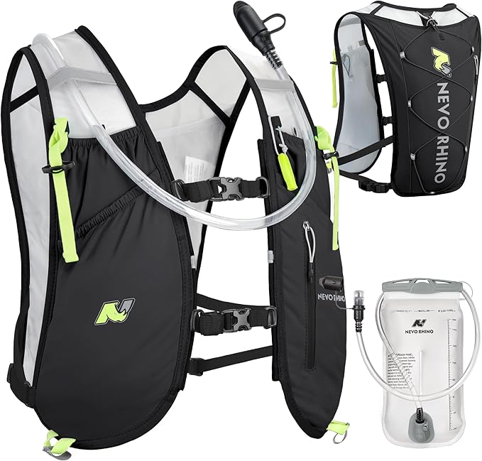 Waterproof Running Vest, 5.5L Breathable Running Hydration Vest with 1.5L Water Bladder, Water Vest for Hiking, Trail Marathon Race, Ideal for Women and Men