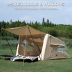 TOMOUNT Inflatable Canvas Tent with Pump,Easy Setup Blow Up Tent for Camping