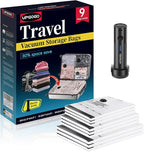 Travel Vacuum Bags for Luggage with Portable Electric Pump,Vacuum Seal Bags for Clothing,Packing Cubes Compression,Cruise Ship and Travel Essentials(Combo 9 Pack)