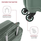 SwissGear 7366 Signature Hardside Expandable Luggage with Spinner Wheels, TSA Lock, Cup-Holder, Olive, 2-Piece Set (19/27)
