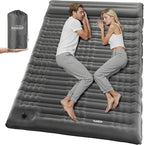 Elegear Double Sleeping Pad for Camping, 4.7" Ultra-Thick Self Inflating Camping Pad 2 Person with Pillow Built-in Foot Pump Camping Sleeping Mat for Backpacking, Hiking, Portable Camping Pad