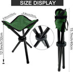 Folding Camping Stool Portable Outdoor Chair Use Height 13.7in Fishing Chair Seat for Camping Hiking Golf Hunting Hiking Outdoor Gardening and Travel Beach Maximum Weight Capacity 280 lbs(Green)