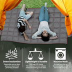 Outdoor Puffy Camping Blanket, Lightweight Down Alternative Puffy Printed Camping Large Ultra Warm Hammock Top Quilt Waterproof Blanket for Traveling Picnic Beach Party Cold Weather (Gray)