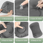 2-Pack Inflatable Camping Pillow, Portable Travel Pillow for Sleeping, Lightweight Compact Inflatable Pillows for Beach, Hiking, Backpacking, Airplane Travel, Press-to-Inflate Design (Grey)