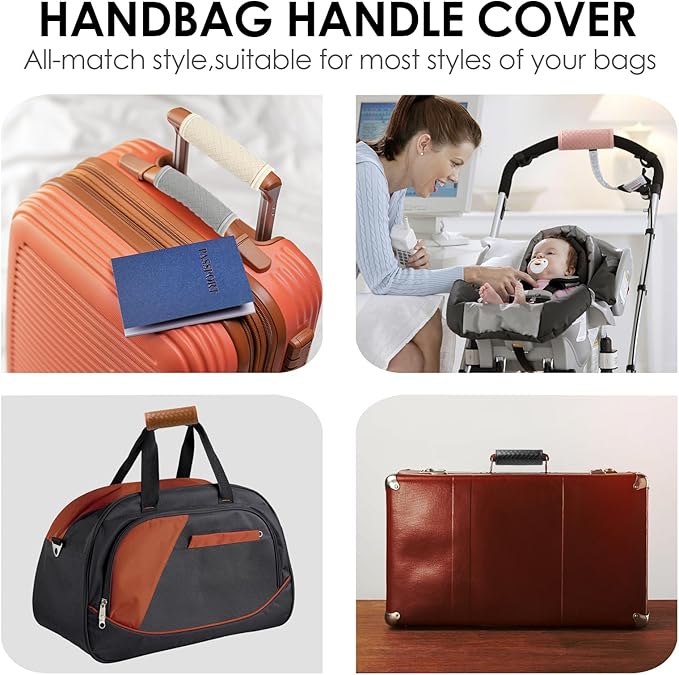 Luggage Handle Wraps -Suitcase Handle Wraps Travel Bag Handle Covers Suitcase Identifier Luggage Makers Covers(3Pcs-Grey)