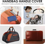 Luggage Handle Wraps -Suitcase Handle Wraps Travel Bag Handle Covers Suitcase Identifier Luggage Makers Covers(3Pcs-Brown)
