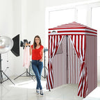 EAGLE PEAK Flex Ultra Compact 4x4 Pop-up Canopy, Sun Shelter, Changing Room, Portable Privacy Canopy Cabana for Pool, Fashion Photoshoots, or Camping, Red/White