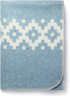 Thick Alpaca Wool Blanket Heavyweight Camping Outdoors Indoors Soft Peru Queen Size Stripes Design (Soft Blue - Ivory, Queen Size)