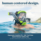 Seaview 180 V3 Full Face Snorkel Mask Adult- The V3 is The Perfect Snorkeling Gear for Adults- Snorkel Mask with 180 Panoramic Viewing and Up to 600% Easier Breathing- Patented Flowtech Air Intake