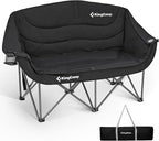 KingCamp Double Camping Chair, Oversized Heavy Duty Loveseat for Adults Portable Folding XL 2 Person Couch Padded Comfortable Two Seat with Cup Holder for Outdoor Lawn Backyard