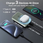 NOBIS A2641 Magnetic Power Bank, 10000mAh Wireless Portable Charger, 22.5W Magnetic Battery Pack with Stands,Magnetic Portable Charger with LED Display for iPhone 16 (Green, 22.5W)