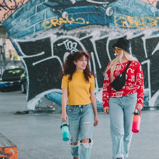 Farsea Insulated Water Bottle With Paracord Handle, Protective Silicone Boot and 2 Lids (Straw Lid & Spout Lid), Stainless Steel Water Bottle Wide Mouth, Double Wall Sweat-Proof BPA-Free,12 oz