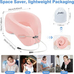 Neck Pillow Airplane, 2025 Upgraded Memory Foam Travel Pillow for International Flights, Adjustable Clasp, Storage Bag, Advanced Neck Support for Road Trips, Home, Office, and Gaming