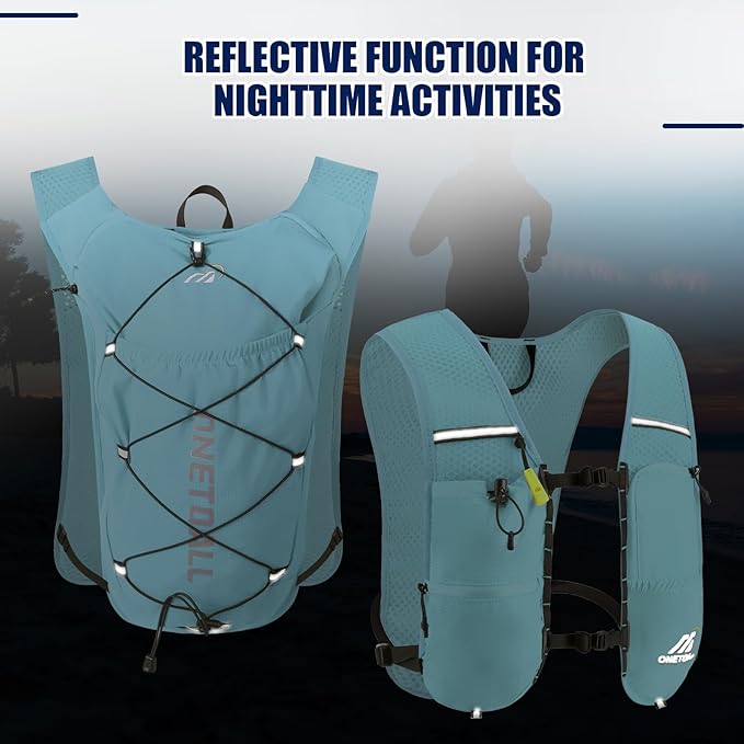 Running Vest for Women & Men, Lightweight 150g Hydration Backpack, 6L Pack for Trail Running, Marathon, Hiking, Cycling, Jogging, Adjustable Fit