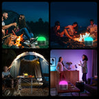 Rechargeable LED Camping Lantern 1000LM, TOHETO Portable Hanging Tent Light with RGB Color Changing, Magnetic Base, Waterproof Emergency Hanging Light for Hurricane, Power Outages, Home, Hiking -Black