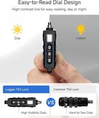 LUGGEX TSA Locks for Luggage, Suitcase Locks TSA Approved, Luggage Locks, Ease of Use & Durable(Silver Cable,4 Pack)
