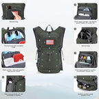 Maelstrom Hydration Hiking Backpack with 2L/3L Water Bladder, High Flow Bite Valve Camping Daypack Lightweight