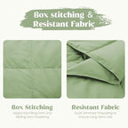 puredown® Queen Size Blanket for Bed, Ultra Soft Lightweight Down & Feather Fill, All Season Blanket, Machine Washable, 88"X90", Sage Green