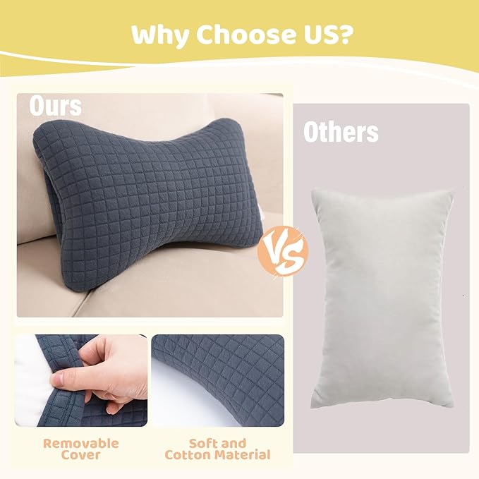 vocheer 11x7in Mini Travel Pillow, Small Pillows for Sleeping, Tiny Pillows for Neck, Wrist, Lumbar and Knee, Pets Pillow, Cotton, Cover Removable, Machine Washable (Navy Blue-1PC)