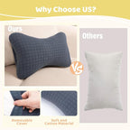 vocheer 11x7in Mini Travel Pillow, Small Pillows for Sleeping, Tiny Pillows for Neck, Wrist, Lumbar and Knee, Pets Pillow, Cotton, Cover Removable, Machine Washable (Navy Blue-2PC)