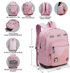 Swissdigital Design Big Student Laptop Backpack with Fun Personalized Patches For College Boy & Girl, Middle High School Teen Bookbag Cool Travel Daypack Pink -Includes 3 Patches | SD1718-81