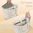 Puffer Tote Bag for Women, Quilted Bag with Zipper, Small Tote HandBags for Work, Travel
