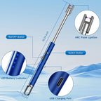 2 Pack Electric Candle Lighter Flameless Arc Windproof Flexible Long Neck USB Rechargeable Lighter for BBQ Grill Fireworks Camping.(Blue)