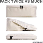 Aerotrunk Compression Packing Cubes for Travel - Luggage Organizer Bags - Double Zipper Packing Cubes for Suitcases (12-Pack, Beige)