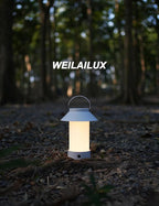 Rechargeable Outdoor Lantern Waterproof, Dimmable Warm White & Flickering Flame Mood Light, Portable Cordless Table Lamp for Patio/Camping/Shower/Emergency Power Outage (Black)