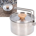 TOPINCN 1000ml Camping Pot, Stainless Steel Portable Outdoor Tea Coffee Pot Portable Cooking Pot with Detachable Handle for Outdoor Picnic Hiking