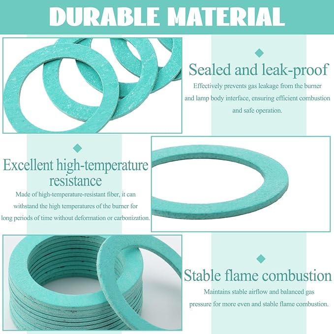 Pangda 12 Pcs Burner Nose Gasket Compatible with Humphrey/Pauli/Mr. Heater Gaslight, High Temperature Durable Replacement Burner Nose Seal