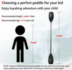 Kayak Paddles for Kid with Aluminum Shaft and PP Blade, Floating Kayaking Oars for Youth and Junior, Adjustable 163-183cm/64-72 Inches