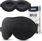 INNELO 3D Contoured Sleep Mask for Side Sleepers, 100% Light Blocking Sleeping Mask for Men & Women, Soft, No Pressure on Eyes, Airplane Blindfold for Travel, Night Eye Cover for Nap, Yoga, Black