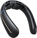 SWEETFULL Neck Fan, 3 Turbo Portable Fans with Neck Support, 4 Speed & LED Display, 5200mAh Rechargeable Personal Fan, Hand-Free Wearable Bladeless Cooler, Gift for Travel Birthday, Men, Women (Black)