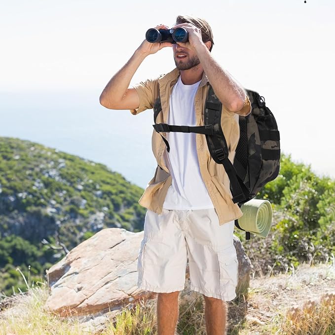 35L Tactical Backpack for Men, MOLLE Military Bug Out Bag, Waterproof Rucksack for Hiking with Hydration Port Balck CP